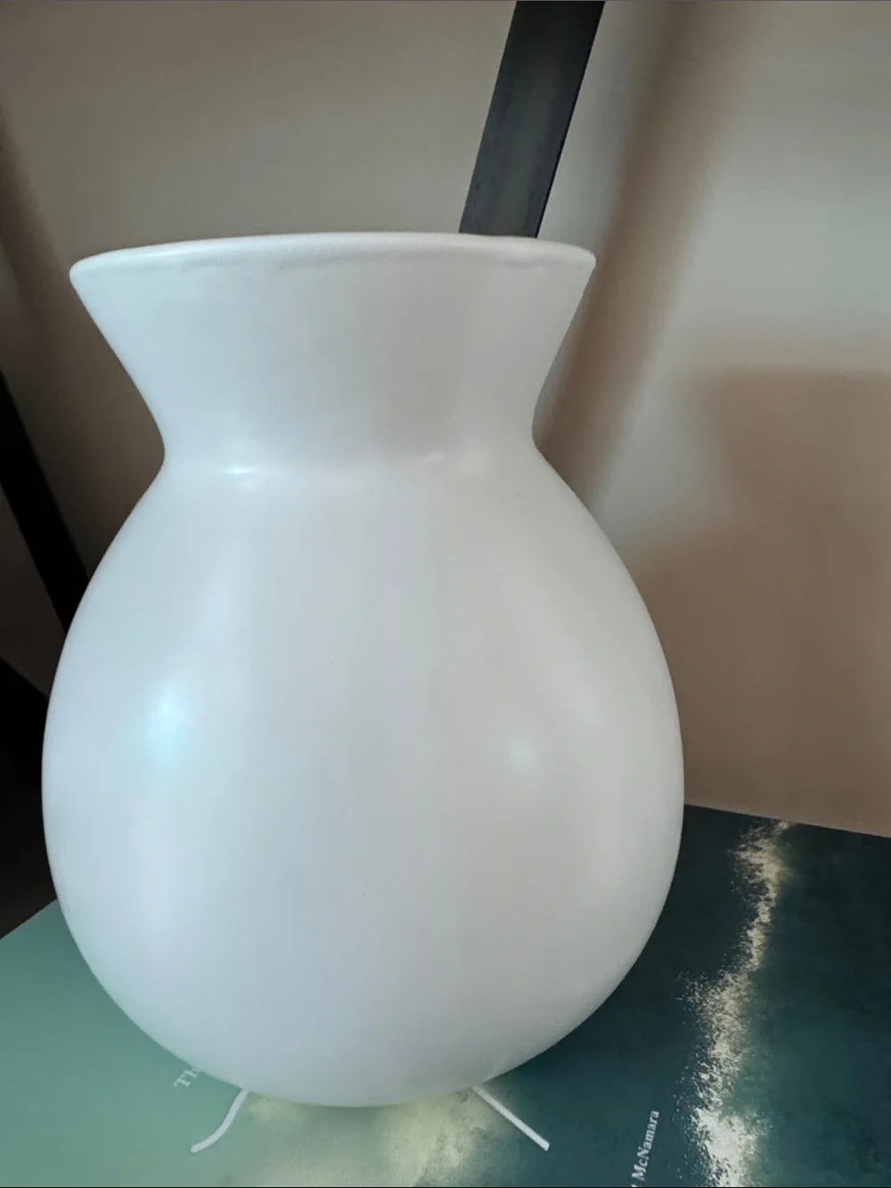 White Ceramic Round Vase Home Accents